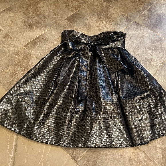 🆕 Express silver & black sash bow tie a line knee length full high rise … - Picture 2 of 9